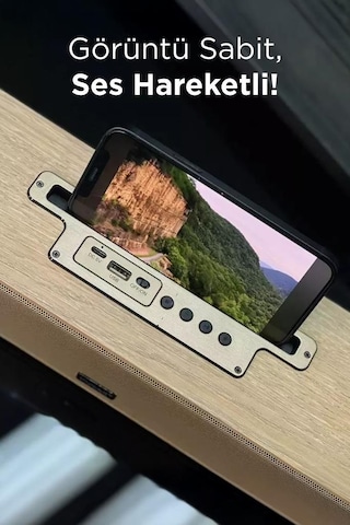 Torima Kts-1738 Ahşap Bluetooth Hoparlör Telefon Standı, Derin Bas, Usb + Tf Kart Girişli, Taşınabilir Ve Şarjlı Speaker