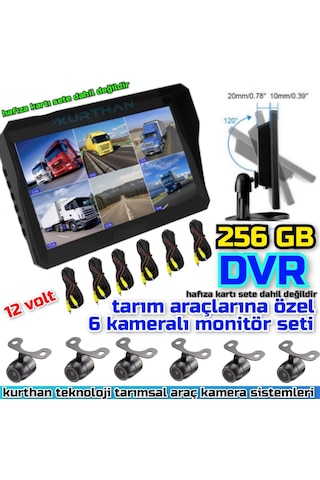 6 Kanal 10'' Hybrid Dvr Monitör Ve 6 Adet Kelebek Kamera Set 12 V