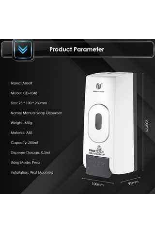 Leezsing Chuangdıan 500ml Duvara Monte Manuel Köpük Sabunluk Sıvı El Temizleyici Tuvalet Losyon Dispenseri Hastane Otel Sabun Kabı