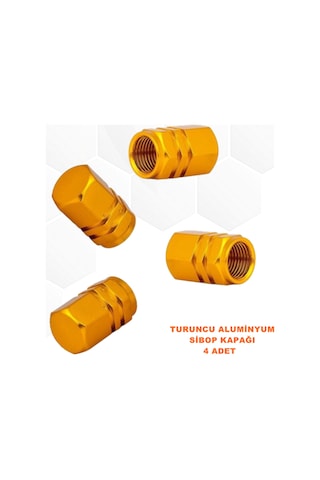 Sibop Kapağı Turuncu ( Gold ) Renk Alüminyum 4 Adet - Point