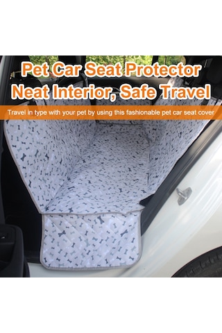 Köpek Koltuğu Kapağı Su Geçirmeyen Araç Koltuğu Koruyucu, Hayvanlar İçin Renkli Kemik Baskıları, Çizilmez Kaymaz Arka Koltuk Kapağı Araçlar, Kamyonlar, Suv'lar İçin.