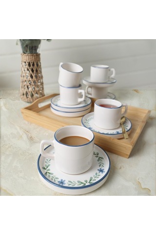 Lexroo Daphne Stackable Çay Takımı 12 Parça 6 Kişilik 22921-24 Çok Renkli