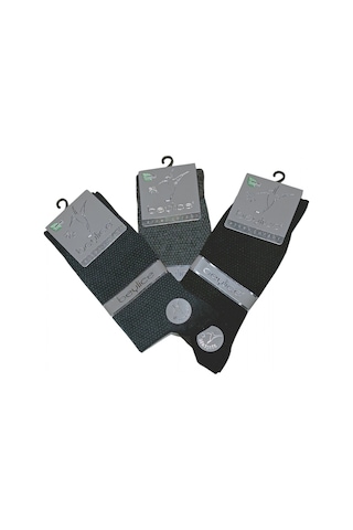 Beylice Desenli Bambu Dikişsiz Erkek Çorabı -sıkmayan Lastik- Tavşan Kulağı Kavrayan Topuk 6 Adet Renkli