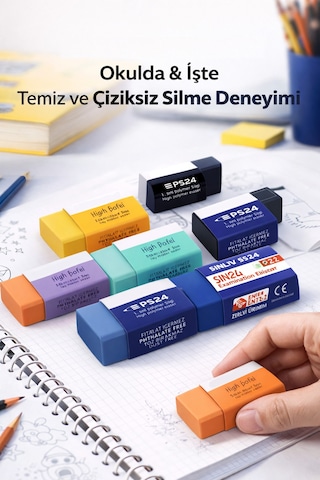 Pastel Pembe Silgi Toz Bırakmaz, Phthalate Free 1 Adet Pembe
