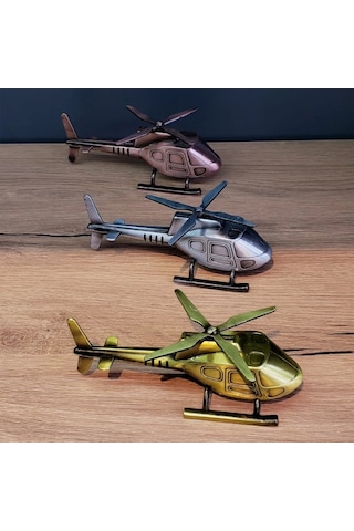 Dekoratif Metal Helikopter Gümüş, Bakır, Gold