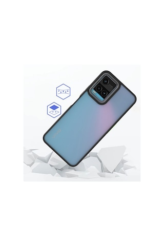 Vivo Y21s Kılıf Zore Flora Kapak Siyah