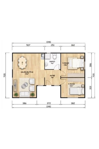 Ballifeprefabrik 73 M2 Standart Prefabrik Konut