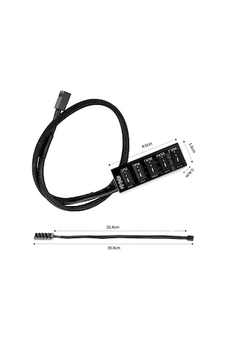 Prestigegoods 4-pin Pwm Fan Hub, 5-port Fan Hub, Pc Fan Hub Konektörü, 4-pin Pwm Fan Ayırıcı Kablo, Uygun Ve Dayanıklı