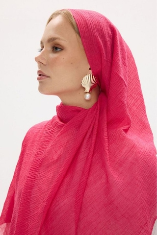 Fenza Scarf Freya Müslin Püsküllü Bürümcük Pamuklu Şal Pembe