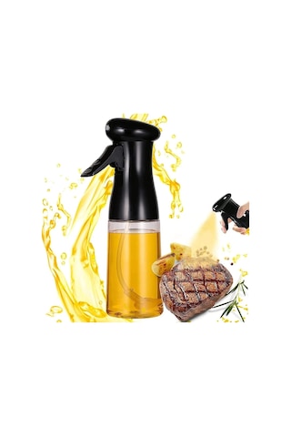 2 Adet Püskürtme Cam Yağdanlık - Airfryer Sprey Cam Yağlık 2 Adet Siyah Şeffaf