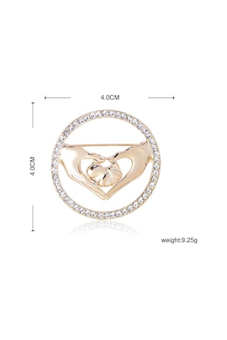 Gümüş Kristal Aşk Eller Yenidoğan Bebek Broş Rozeti Tıbbi Takı Broş Pins Kadınlar İçin Hediyeler Gümüş