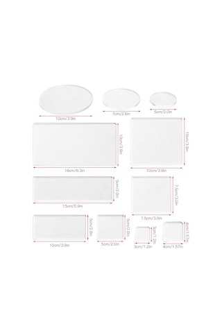 Lemestar "16 Parçalı Dıy Damga Seti - 3 Yuvarlak, 8 Kare, 5 Emici Ped İle Özel Tasarım"