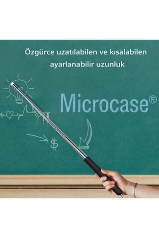 Microcase Teleskopik Manyetik Uçlu Akıllı Tahta Ve Sunum Kalemi 100 Cm Al5704 Siyah