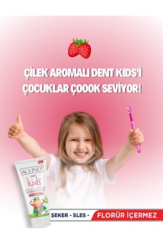 Aclind Dent Çocuklar İçin Florür İçermeyen Diş Macunu 75 ML