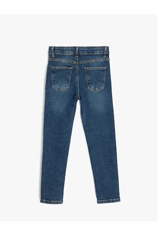 Koton Pamuklu Cep Detaylı Denim Pantolon - Skinny Jean Orta İndigo 5skb40011td Indigo