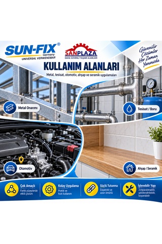 Sun-fix 50040 40 Gr Universal Verwendbar Kaynak Tamir Macunu Yapıştırıcı 36 Adet 1 Koli Paket