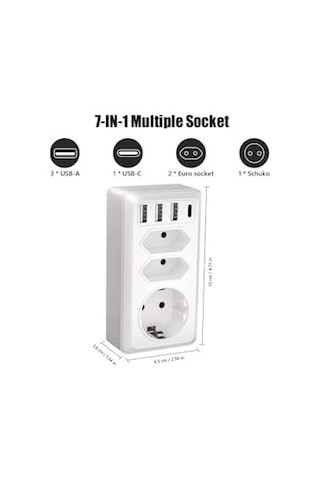 7'si 1 Arada Çoklu Priz, Usb Priz, Type-c + 3 Usb'li Çoklu Priz, Diğer