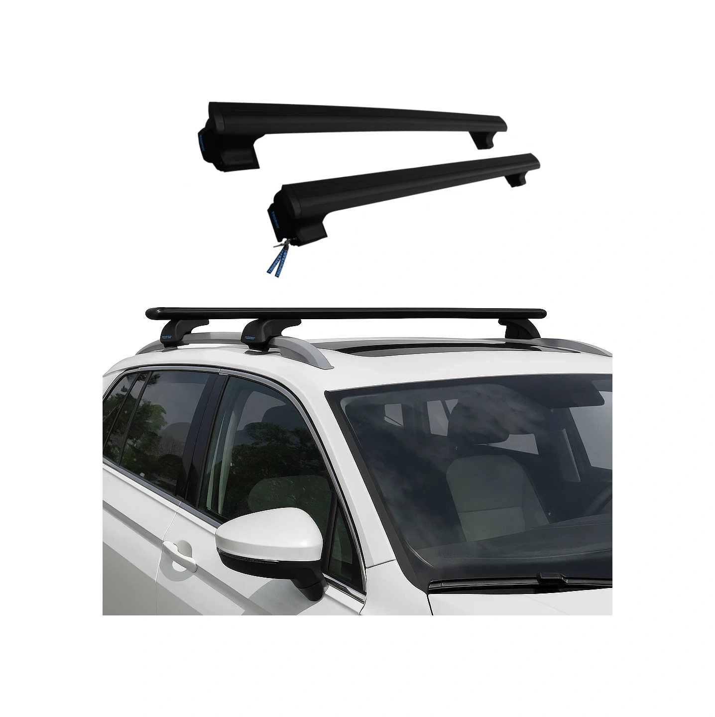 Trophybars Kilitlenebilir 120 Cm Siyah Ara Atkı - Volkswagen Golf 7 2013 Sonrası Sunroof'suz Hatchback İle Uyumlu Tavan Barı