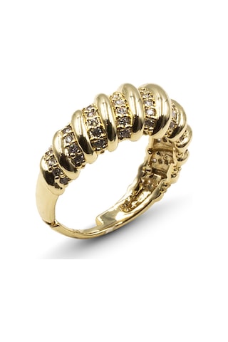 Sarmal Model Zirkon Taşlı Ayarlanabilir Yüzük Gold Kararmaz Anti Alerjik Çok Renkli