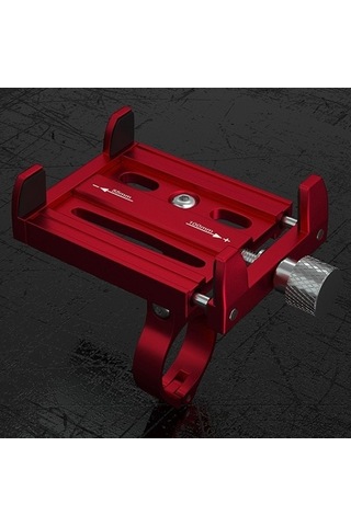 Zhltools Kr01 Bisiklet Motorsiklet Gidon Telefon Tutucu, Metal Vidalı Kırmızı Kırmızı