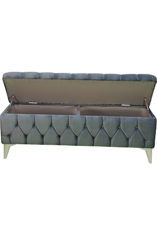 Vavonni Sandıklı Puf Bench Puf 140 CM Krem A+ Kalite