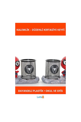 Spiderman Tasarımlı Dayanıklı Kalemlik Okul Ve Ofis Kullanımı İçin Çok Renkli