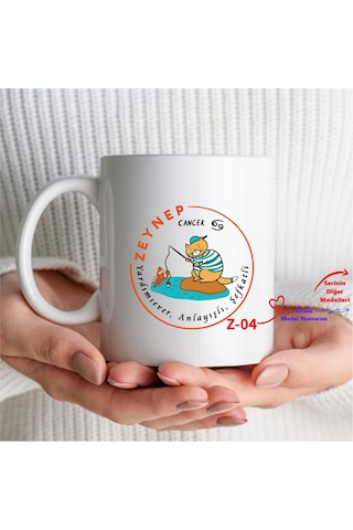 Kişiye Özel Burçlu Kupa, Doğum Günü Beyaz Kupa Bardak Z1 Serisi