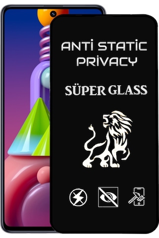 Samsung Galaxy Uyumlu M51 Tam Kaplayan Anti Statik Hayalet Süper Cam Ekran Koruyucu