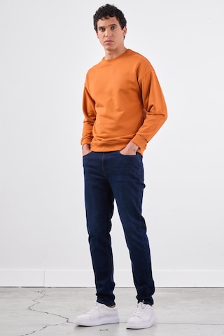 Dufy Kiremit Bisiklet Yaka Regular Fit Erkek Sweatshirt Kiremit