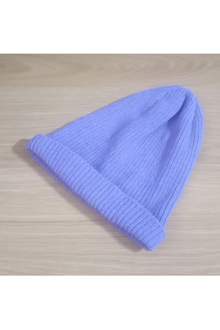 Unısex Kışlık Pamuklu Bere,şapka Eflatun 28x24cm Çok Renkli