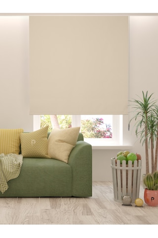 Br Perle Home Ekru Rengi Düz Mekanize Stor Perde Yüksek Kalite Metropol Serisi Ekru