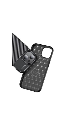 Apple Uyumlu iPhone 15 Plus Kilif Lens Karbon Serisi Negro Silikon Kapak