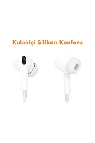 Silikonlu Mikrofonlu Kablolu Type-c Kulaklık Konforlu Kullanım, Net Ses