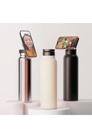 Thermohis 3434 Çelik Termos Telefon Tutuculu Beyaz