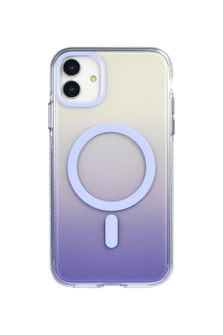 Apple Uyumlu iPhone 11 Kılıf M-safe Şarj Özellikli Transparan Renk Geçişli Zore Toros Kapak Gri