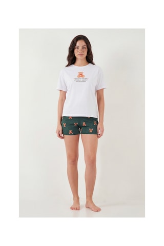 Lela Bayan Pijama Takımı 65790782 Beyaz-yeşil