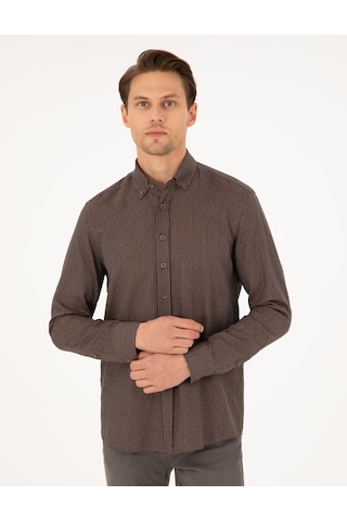Pierre Cardin Erkek Kahverengi Gömlek Desenli 50292248-vr029 Kahverengi