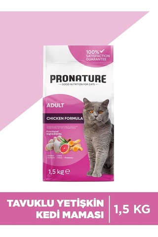 Yetişkin Kedi Maması Tavuk Ve Pirinçli 1,5 Kg