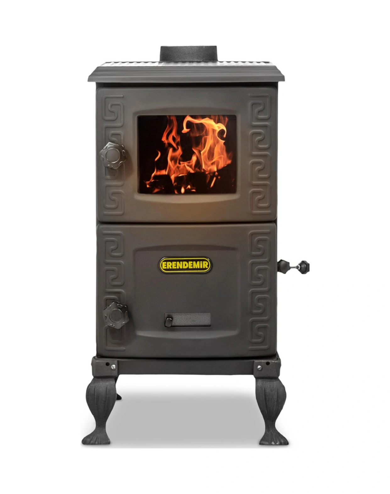 Mini Turbo Şömine Soba-pik Ayaklı Siyah Erendemir