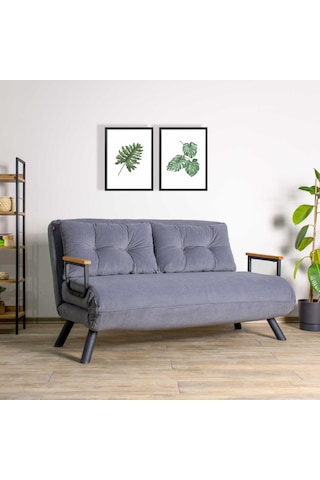 Pafu Sando İkili Katlanır Yataklı Koltuk Gri