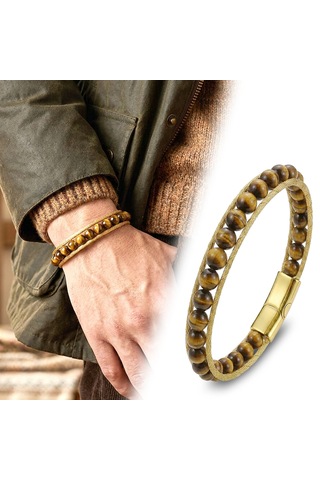 Moncuk Design Çelik Halat Ve Titanyum Kilitli Kaplangözü Erkek Bileklik 33512b2dh11 Kahverengi