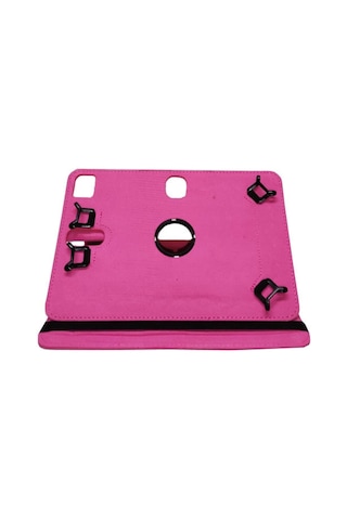 Tcl Tab 10l 10.1" Uyumlu Kılıf 360 Dönerli Unıversal Standlı Kılıf + Nano Ekran Koruyucu + Kalem Pembe