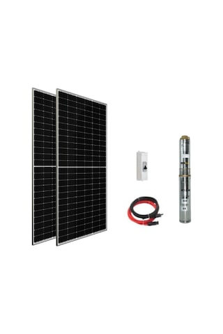 72 V Volt 1.5 Hp 1.1 Kw 1100 W Watt Dc Kademeli Dalgıç Solar Pompa 1100 Watt Güneş Paneli Solar Sulama Paket Sistem