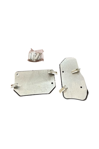 Universal Otomatik Metal Pedal Seti 2 Parça Krom Siyah