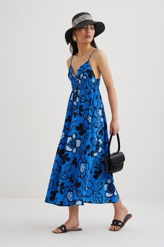 Mathilda Store Kadın Ip Askılı Midi Elbise Siyah