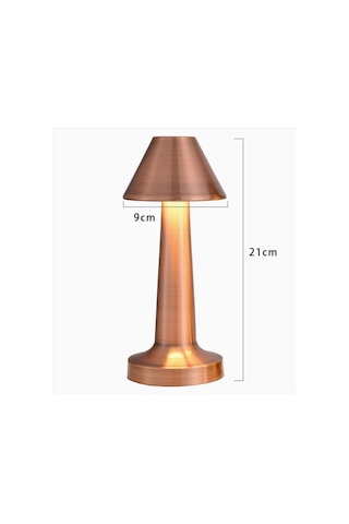 Buffer Çatı Model Bronz Renk Şarjlı Dokunmatik 3 Renkli Led Masa Lambası -m11 Bronz