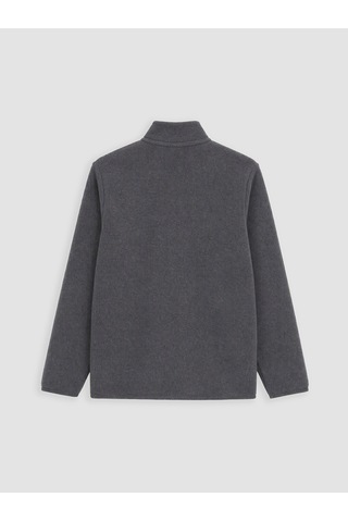 Lcwaıkıkı Classic Gri Dik Yaka Polar Erkek Fermuarlı Sweatshirt