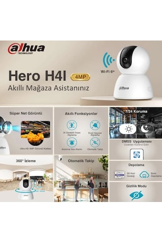 Dahua Hero H4ı Indoor 360 Hareketli, Gece Görüşlü, Akıllı Takipli Güvenlik Kamerası