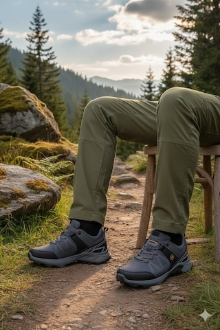 Fort 2923 Wks Rahat Outdoor Trekking Ayakkabı Erkek Ayakkabı Füme - Siyah