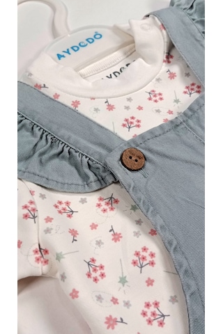 Aydodo Mint Salopet Sweatshirt İkili Kız Bebek Takım Mint